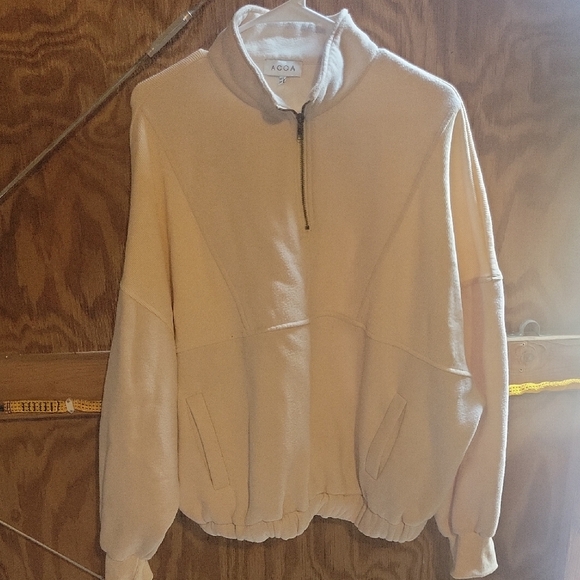 Acoa Sweaters - Cream Half-Zip Pullover